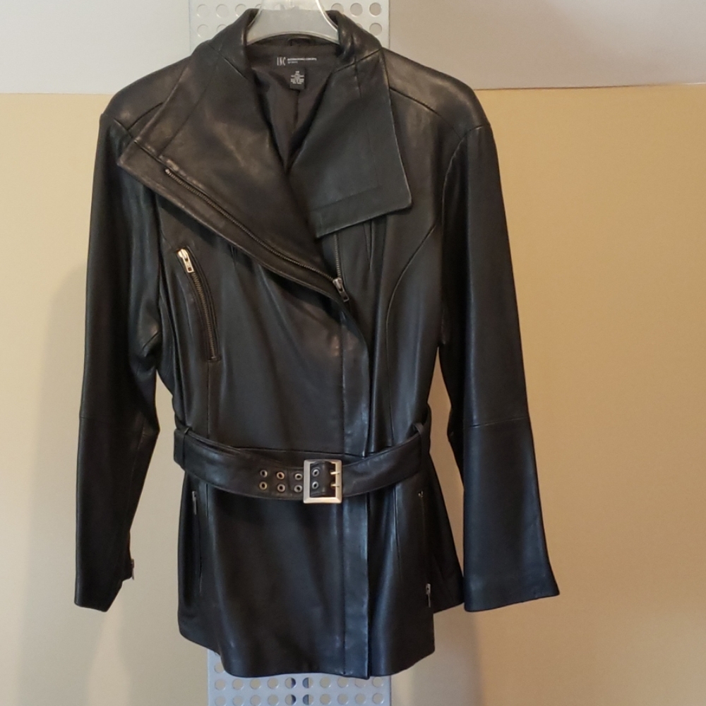 Brand New INC 100% Leather 3/4 Length Coat 3X